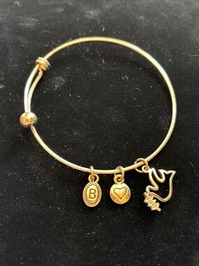 Brighton Gold Charm Bracelet with Heart and Bird